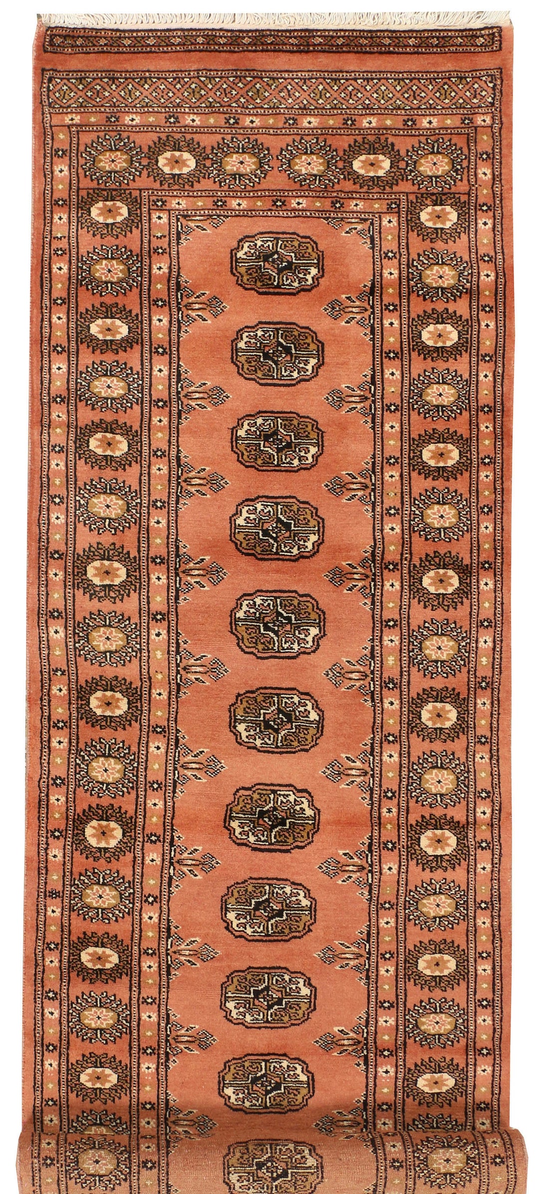 Dark Salmon Bokhara 2' 7 x 9' 5 - No. 39184 - ALRUG Rug Store