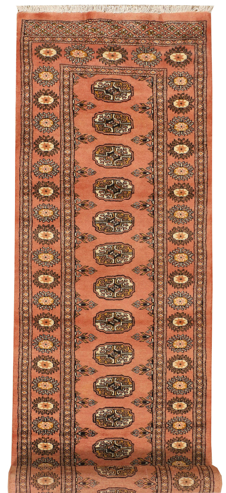 Dark Salmon Bokhara 2' 6 x 10' 10 - No. 39189 - ALRUG Rug Store