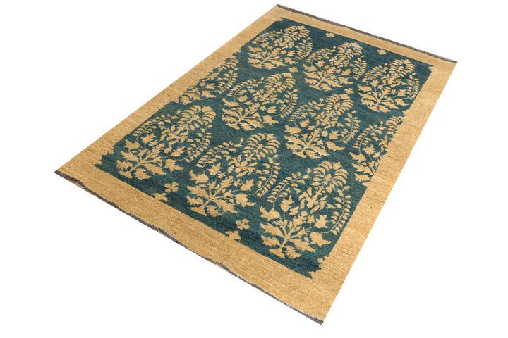 Cadet Blue Gabbeh 4' 1 x 6' 1 - No. 39415 - ALRUG Rug Store