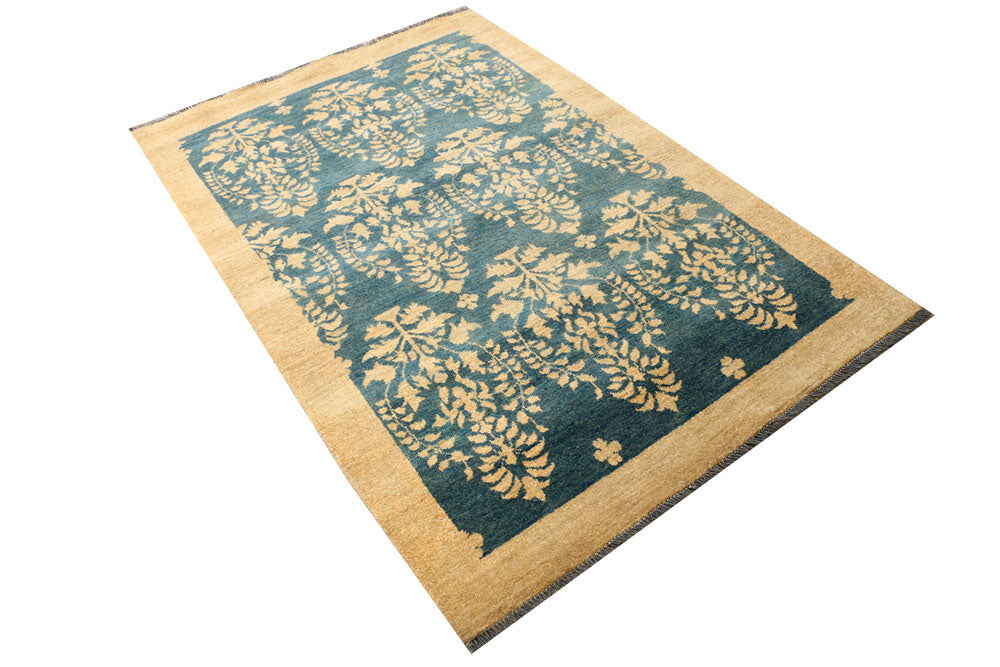 Cadet Blue Gabbeh 4' 1 x 6' 1 - No. 39415 - ALRUG Rug Store