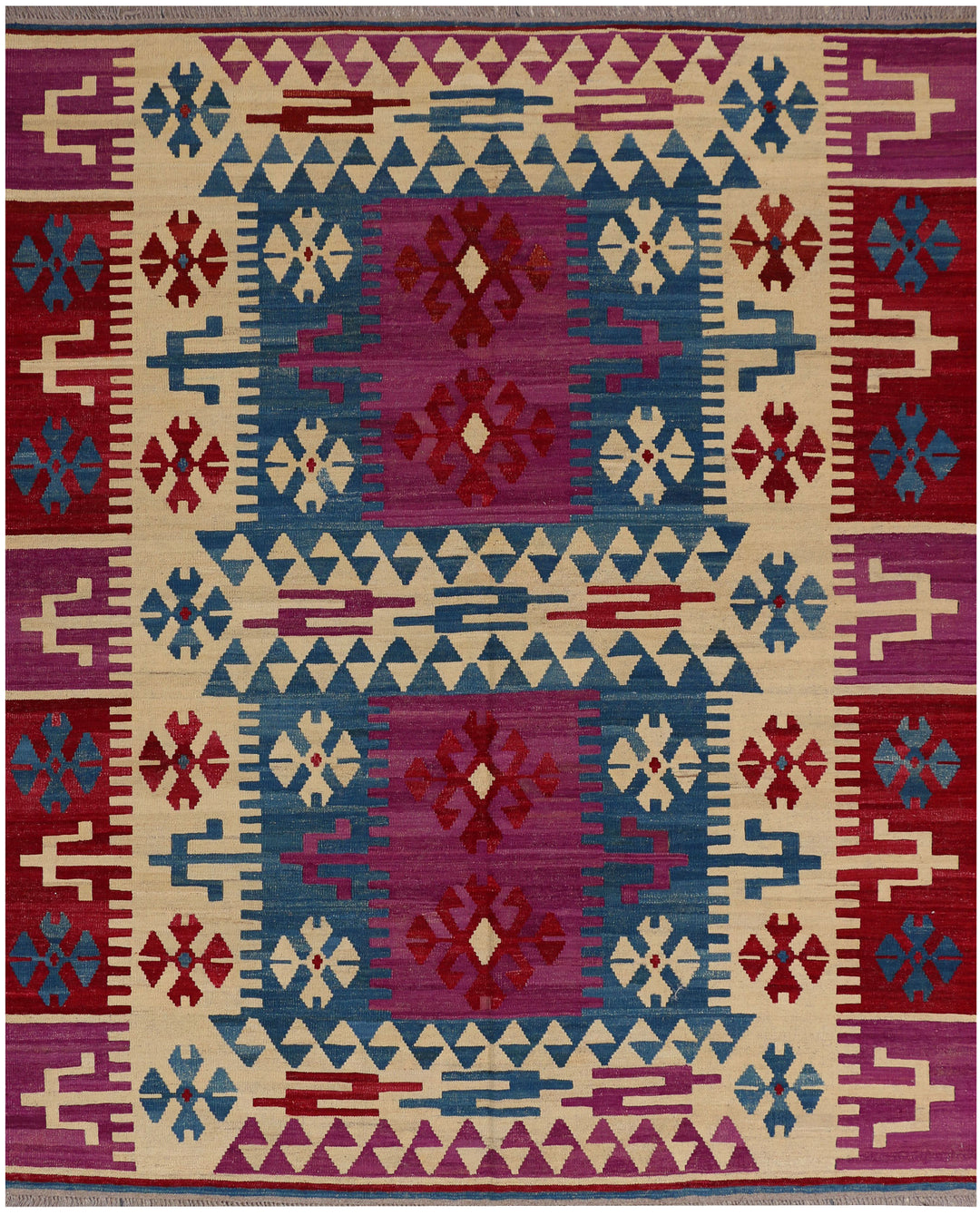 Multi Colored Kilim 7' 1 x 8' 5 - No. 39520 - ALRUG Rug Store
