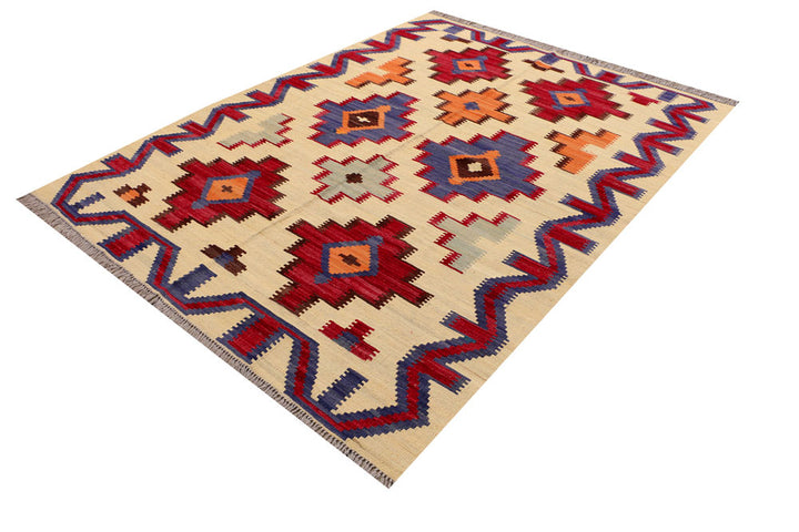 Multi Colored Kilim 6' x 7' 10 - No. 39526 - ALRUG Rug Store