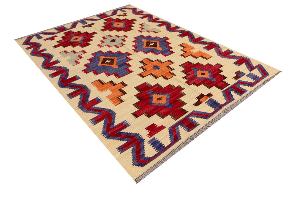 Multi Colored Kilim 6' x 7' 10 - No. 39526 - ALRUG Rug Store