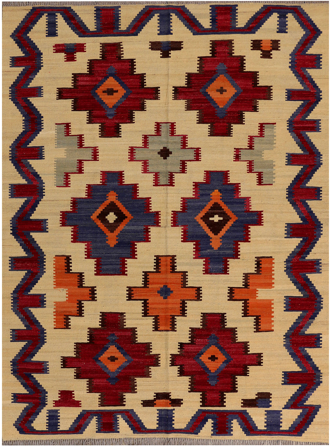 Multi Colored Kilim 6' x 7' 10 - No. 39526 - ALRUG Rug Store