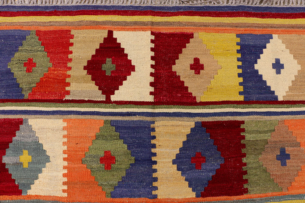 Multi Colored Kilim 6' 9 x 9' 9 - No. 39527 - ALRUG Rug Store