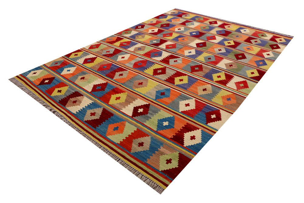 Multi Colored Kilim 6' 9 x 9' 9 - No. 39527 - ALRUG Rug Store