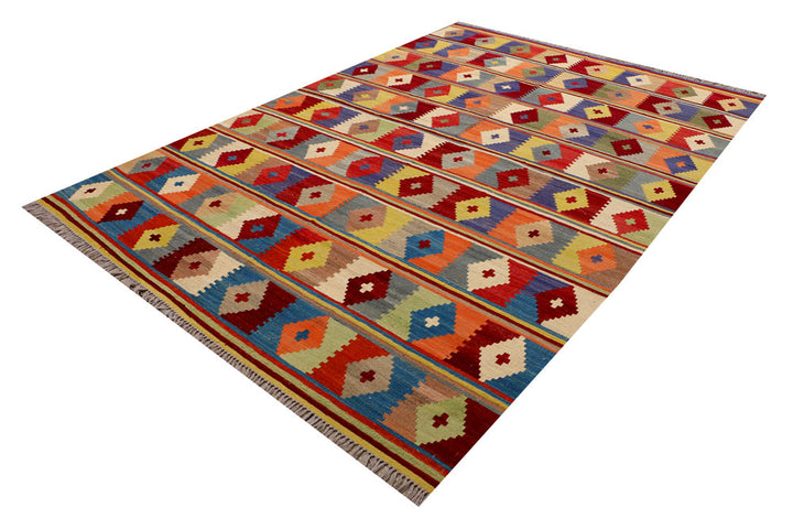 Multi Colored Kilim 6' 9 x 9' 9 - No. 39527 - ALRUG Rug Store