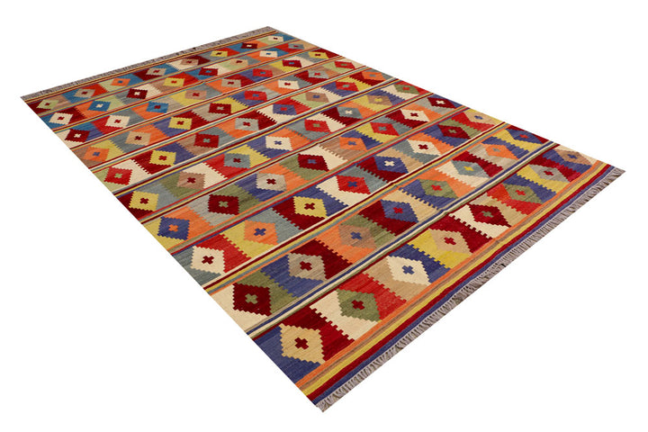 Multi Colored Kilim 6' 9 x 9' 9 - No. 39527 - ALRUG Rug Store