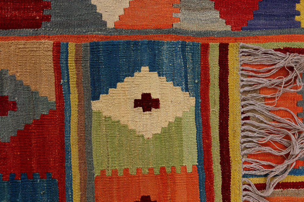 Multi Colored Kilim 6' 9 x 9' 9 - No. 39527 - ALRUG Rug Store