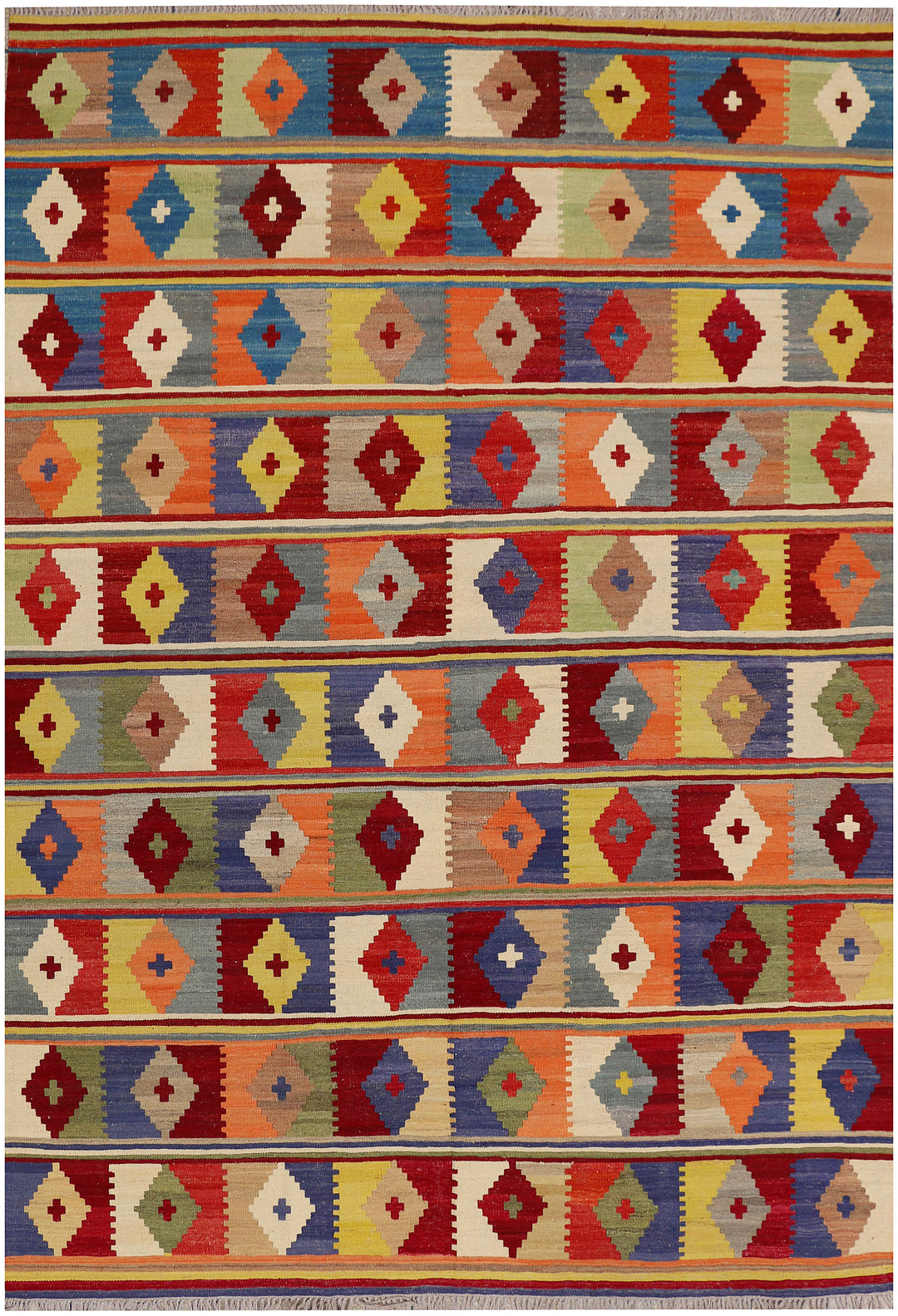 Multi Colored Kilim 6' 9 x 9' 9 - No. 39527 - ALRUG Rug Store
