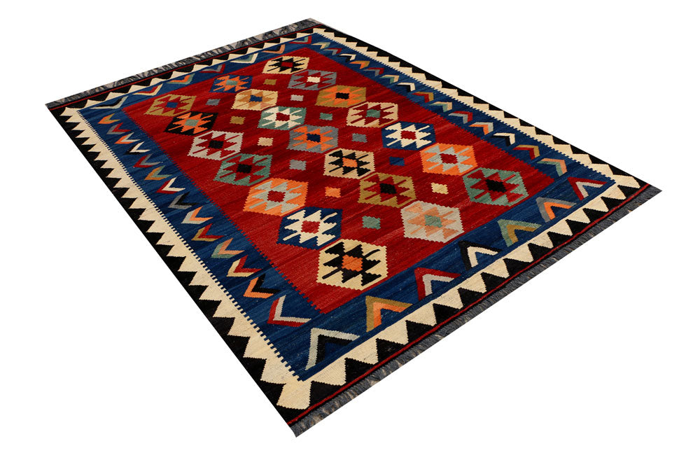 Dark Red Kilim 6' x 8' - No. 39528 - ALRUG Rug Store
