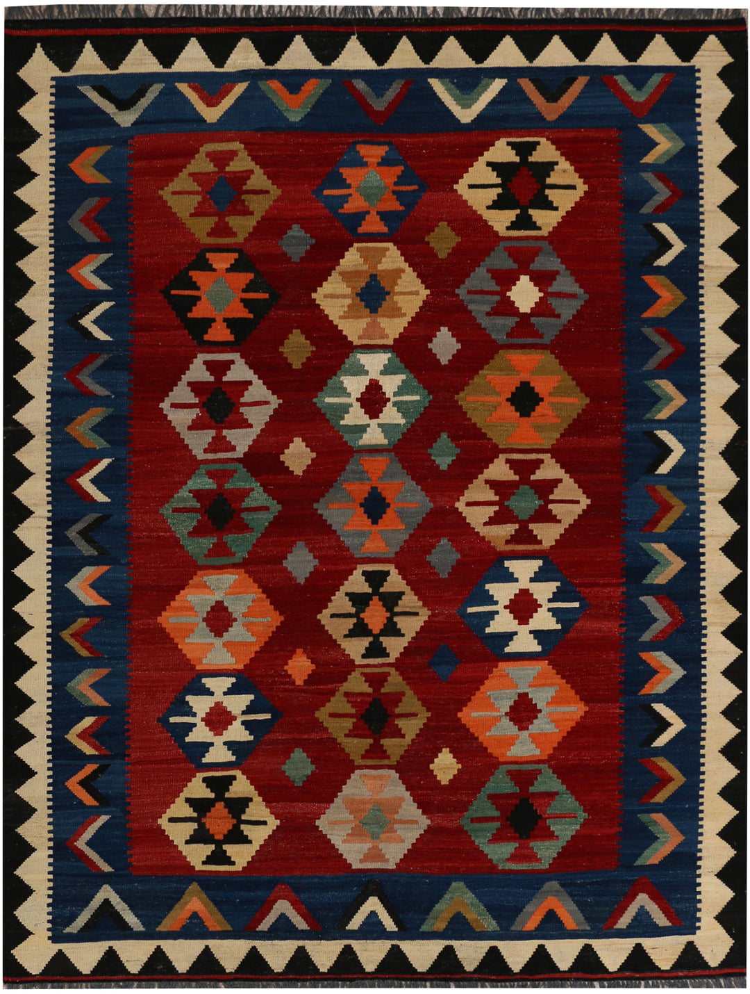 Dark Red Kilim 6' x 8' - No. 39528 - ALRUG Rug Store
