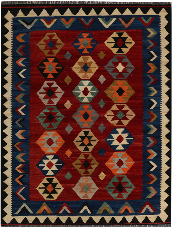Dark Red Kilim 6' x 8' - No. 39528 - ALRUG Rug Store