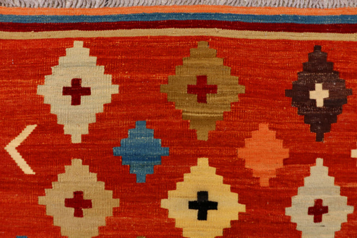 Orange Red Kilim 5' 10 x 7' 9 - No. 39532 - ALRUG Rug Store