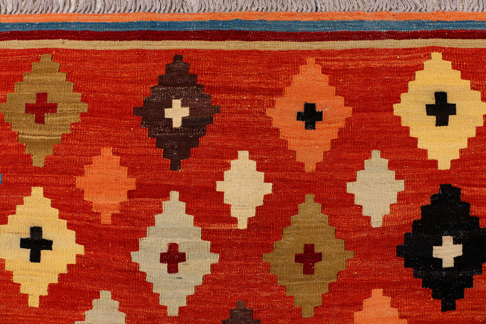 Orange Red Kilim 5' 10 x 7' 9 - No. 39532 - ALRUG Rug Store