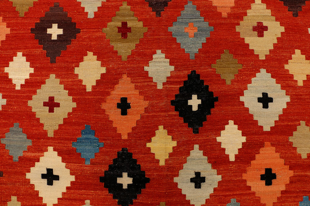 Orange Red Kilim 5' 10 x 7' 9 - No. 39532 - ALRUG Rug Store
