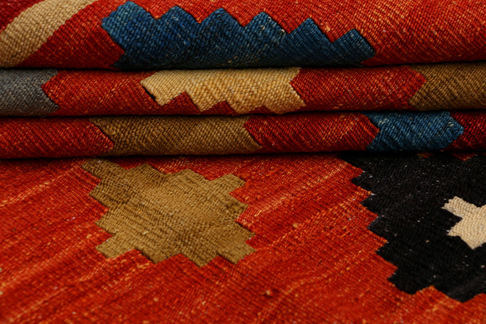 Orange Red Kilim 5' 10 x 7' 9 - No. 39532 - ALRUG Rug Store