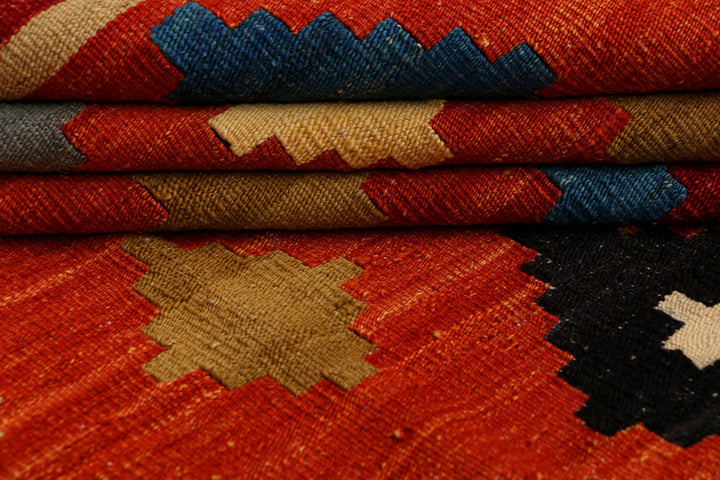 Orange Red Kilim 5' 10 x 7' 9 - No. 39532 - ALRUG Rug Store