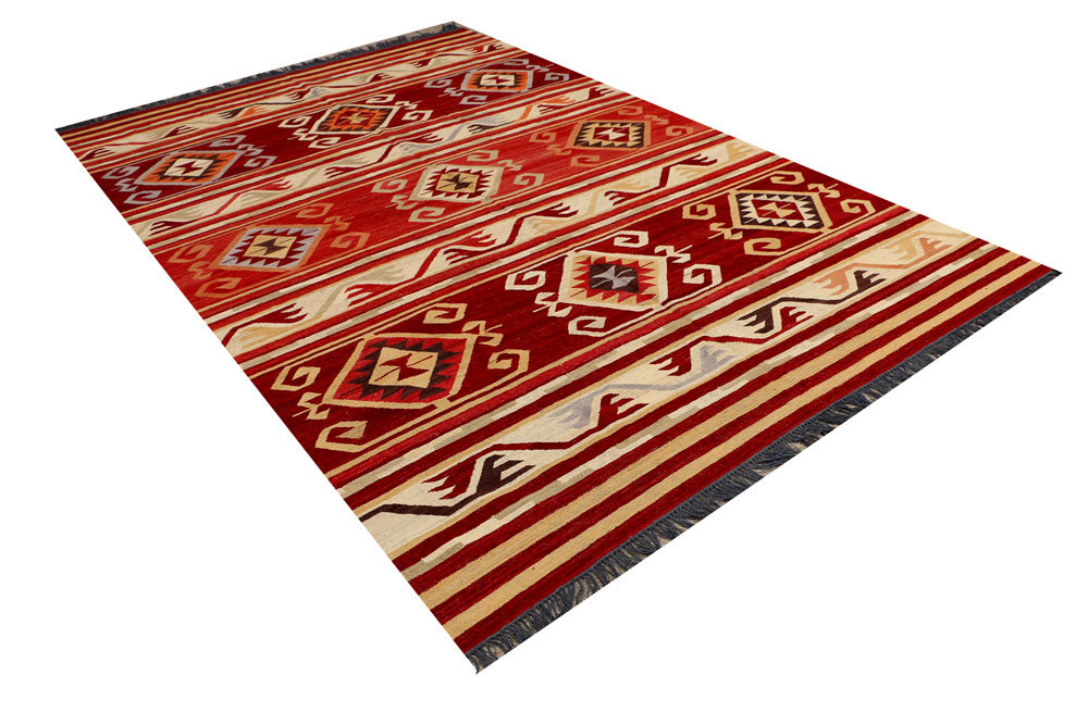 Multi Colored Kilim 7' x 9' 11 - No. 39533 - ALRUG Rug Store