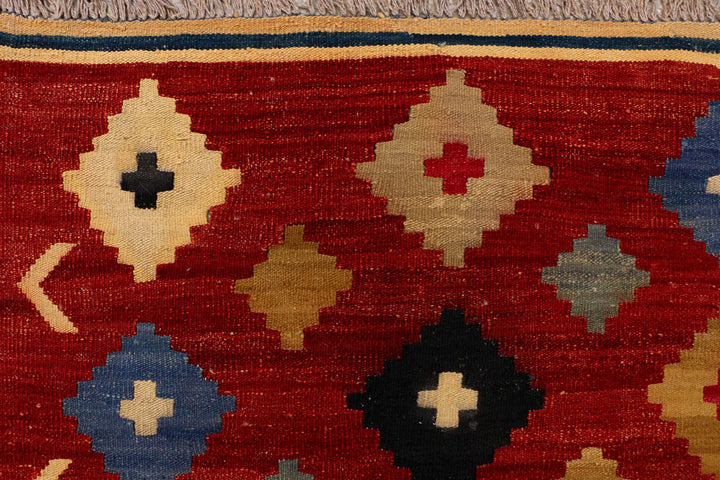 Dark Red Kilim 4' 2 x 6' 6 - No. 39537 - ALRUG Rug Store