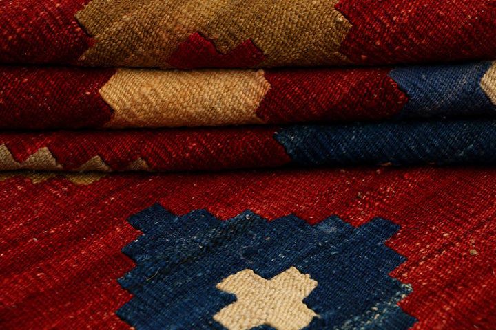 Dark Red Kilim 4' 2 x 6' 6 - No. 39537 - ALRUG Rug Store