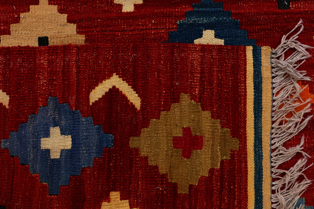 Dark Red Kilim 4' 2 x 6' 6 - No. 39537 - ALRUG Rug Store