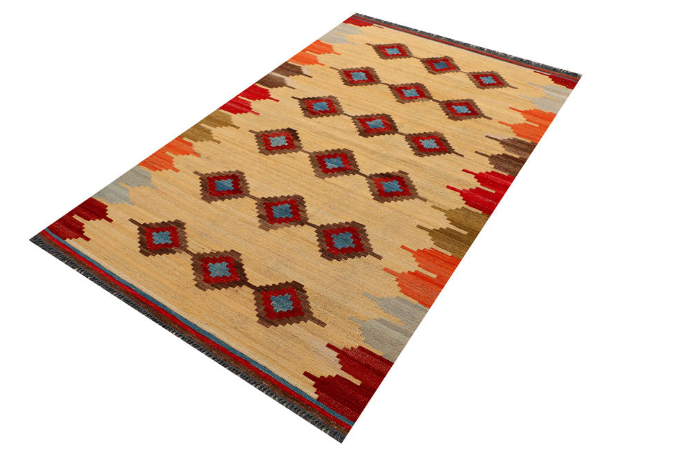 Wheat Kilim 4' 3 x 6' 8 - No. 39539 - ALRUG Rug Store