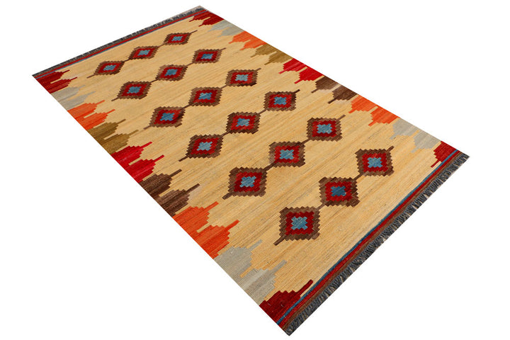 Wheat Kilim 4' 3 x 6' 8 - No. 39539 - ALRUG Rug Store