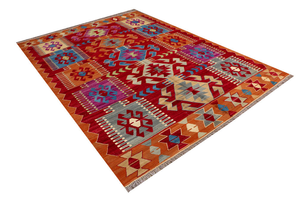 Multi Colored Kilim 7' 1 x 9' 8 - No. 39541 - ALRUG Rug Store