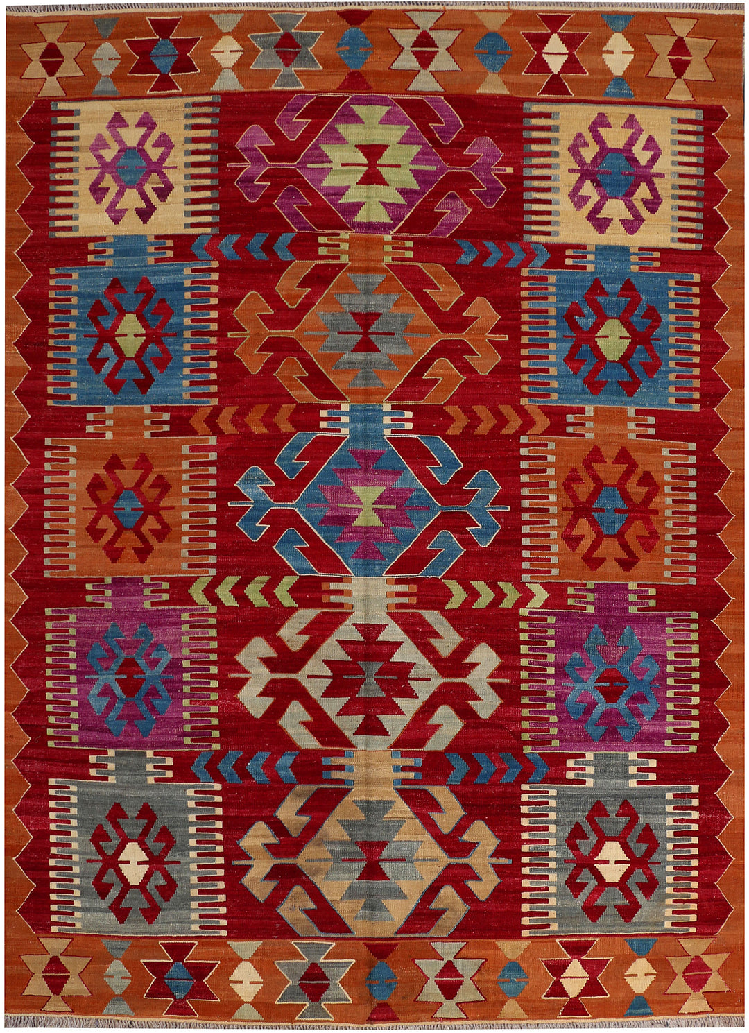 Multi Colored Kilim 7' 1 x 9' 8 - No. 39541 - ALRUG Rug Store