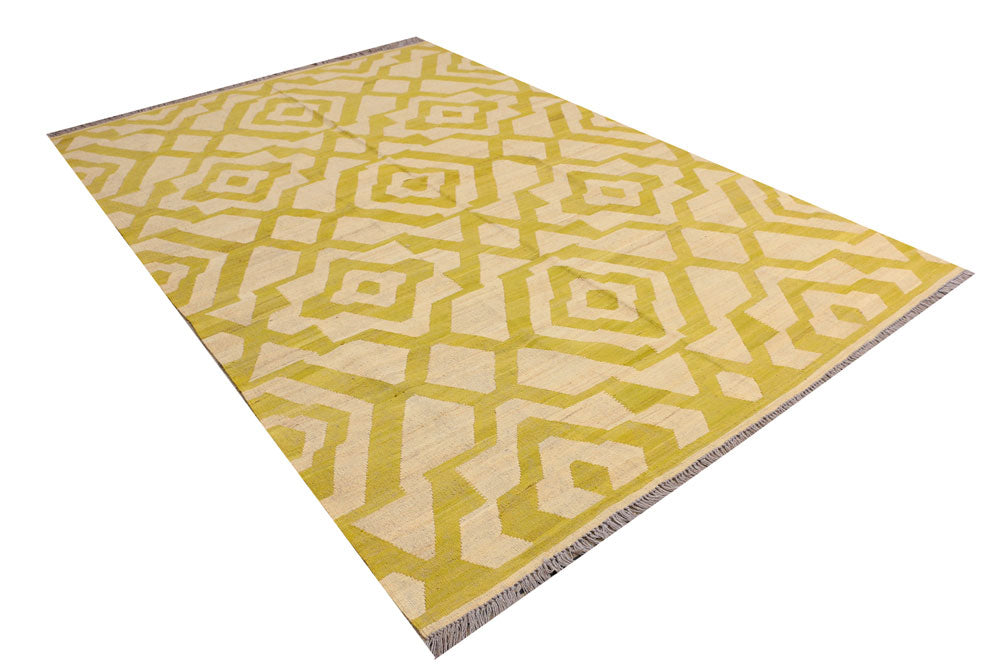 Khaki Kilim 6' 8 x 10' - No. 39542 - ALRUG Rug Store