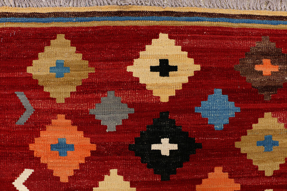 Maroon Kilim 6' 10 x 9' 9 - No. 39543 - ALRUG Rug Store