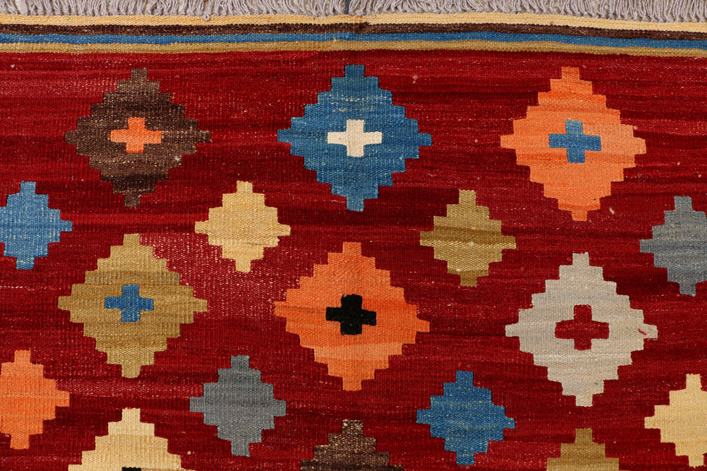 Maroon Kilim 6' 10 x 9' 9 - No. 39543 - ALRUG Rug Store