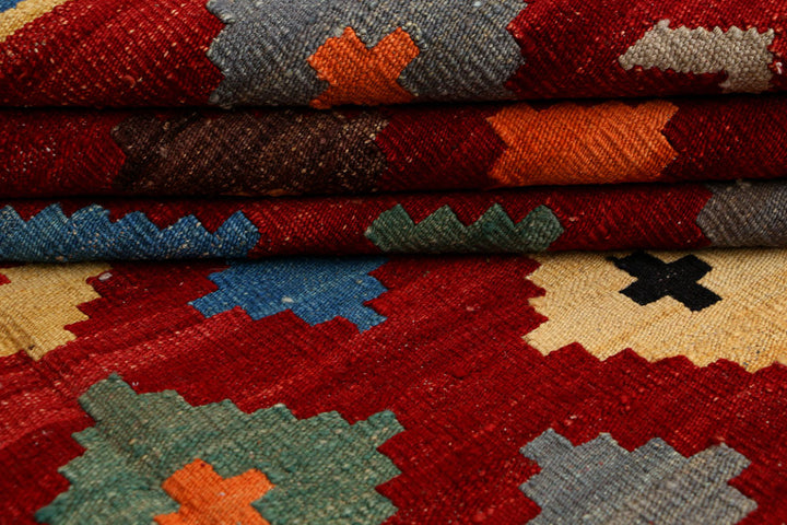 Maroon Kilim 6' 10 x 9' 9 - No. 39543 - ALRUG Rug Store