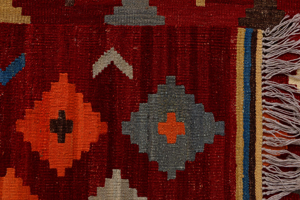 Maroon Kilim 6' 10 x 9' 9 - No. 39543 - ALRUG Rug Store