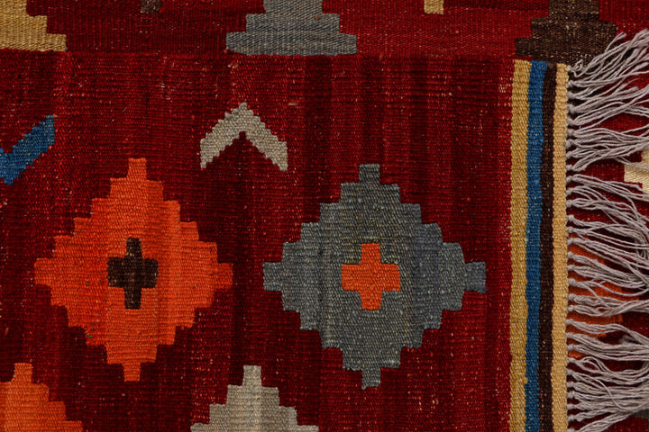 Maroon Kilim 6' 10 x 9' 9 - No. 39543 - ALRUG Rug Store