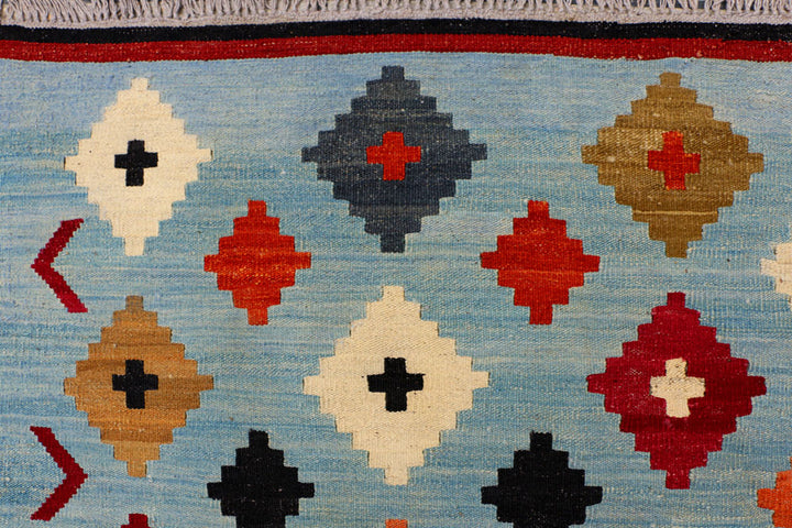 Light Slate Grey Kilim 6' 8 x 9' 10 - No. 39547 - ALRUG Rug Store