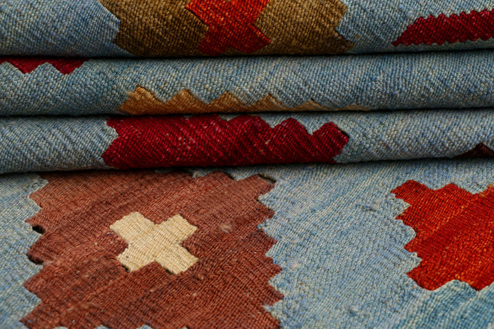 Light Slate Grey Kilim 6' 8 x 9' 10 - No. 39547 - ALRUG Rug Store