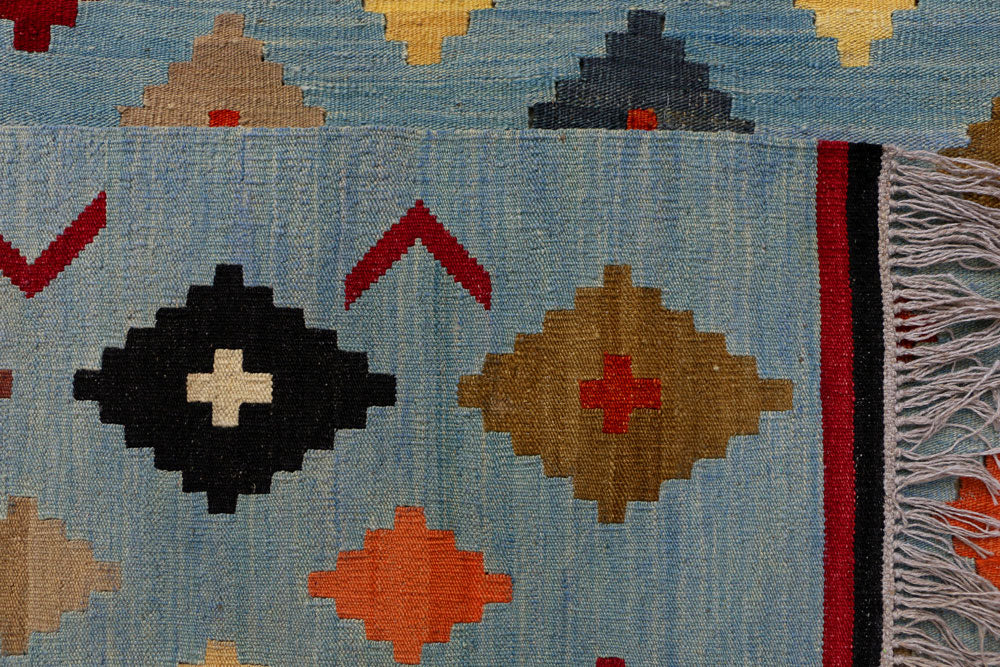 Light Slate Grey Kilim 6' 8 x 9' 10 - No. 39547 - ALRUG Rug Store