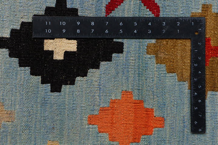 Light Slate Grey Kilim 6' 8 x 9' 10 - No. 39547 - ALRUG Rug Store