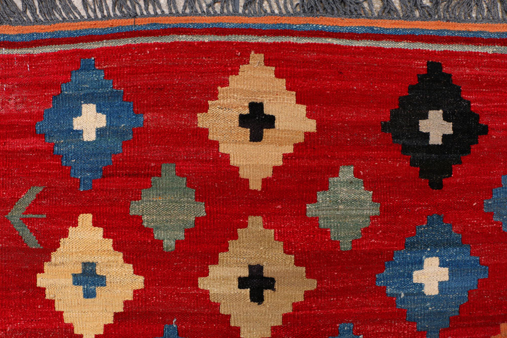 Firebrick Kilim 6' 8 x 9' 11 - No. 39548 - ALRUG Rug Store