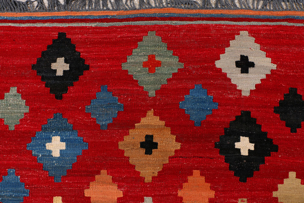 Firebrick Kilim 6' 8 x 9' 11 - No. 39548 - ALRUG Rug Store