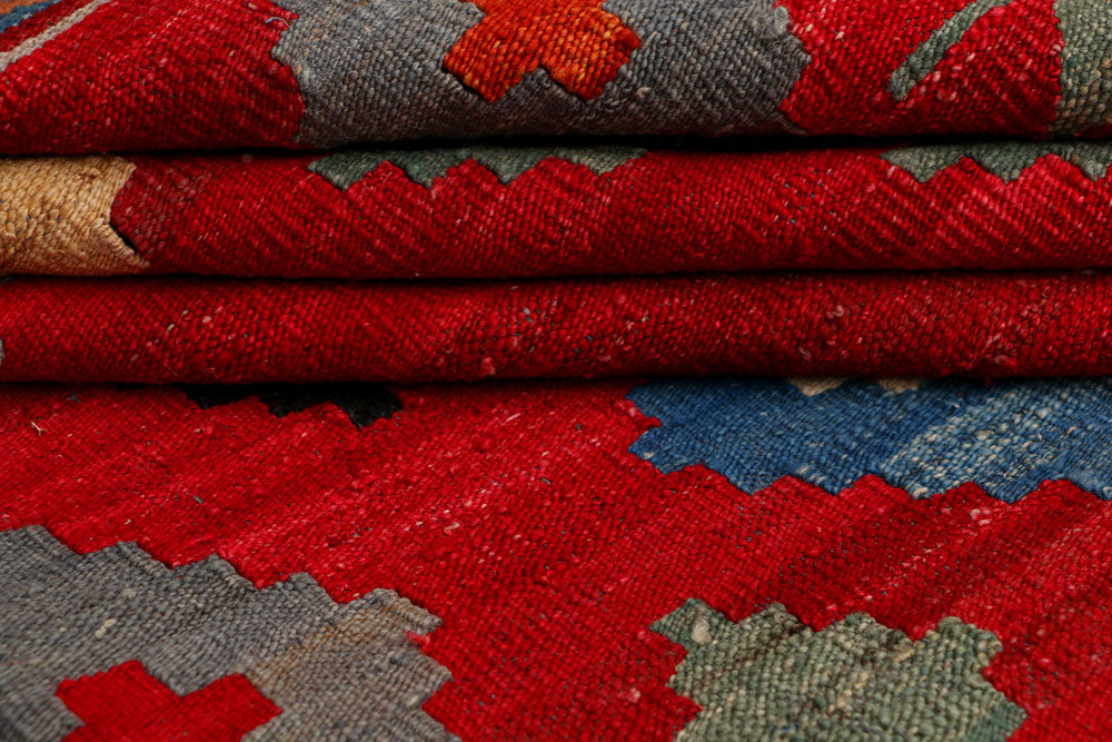 Firebrick Kilim 6' 8 x 9' 11 - No. 39548 - ALRUG Rug Store