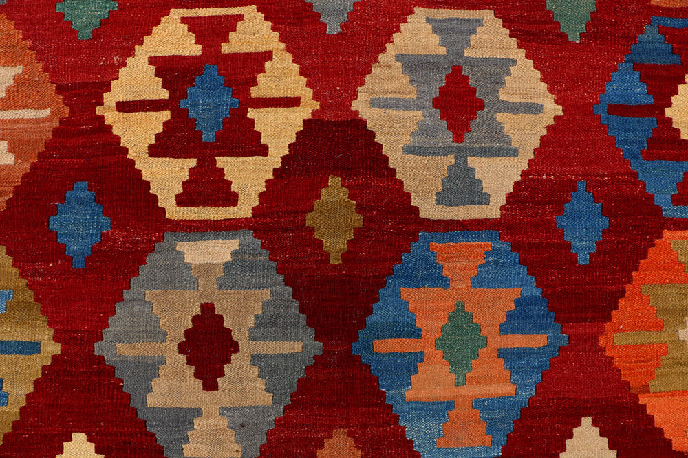 Firebrick Kilim 7' 1 x 10' 6 - No. 39550 - ALRUG Rug Store
