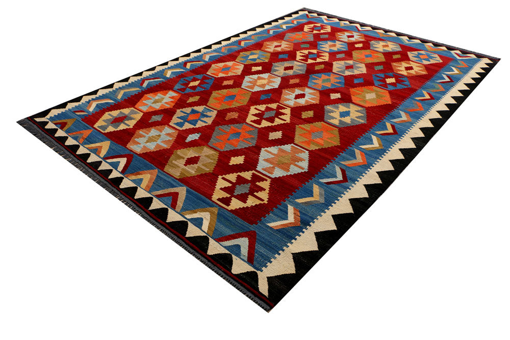 Firebrick Kilim 7' 1 x 10' 6 - No. 39550 - ALRUG Rug Store