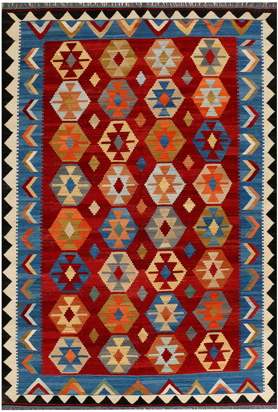 Firebrick Kilim 7' 1 x 10' 6 - No. 39550 - ALRUG Rug Store