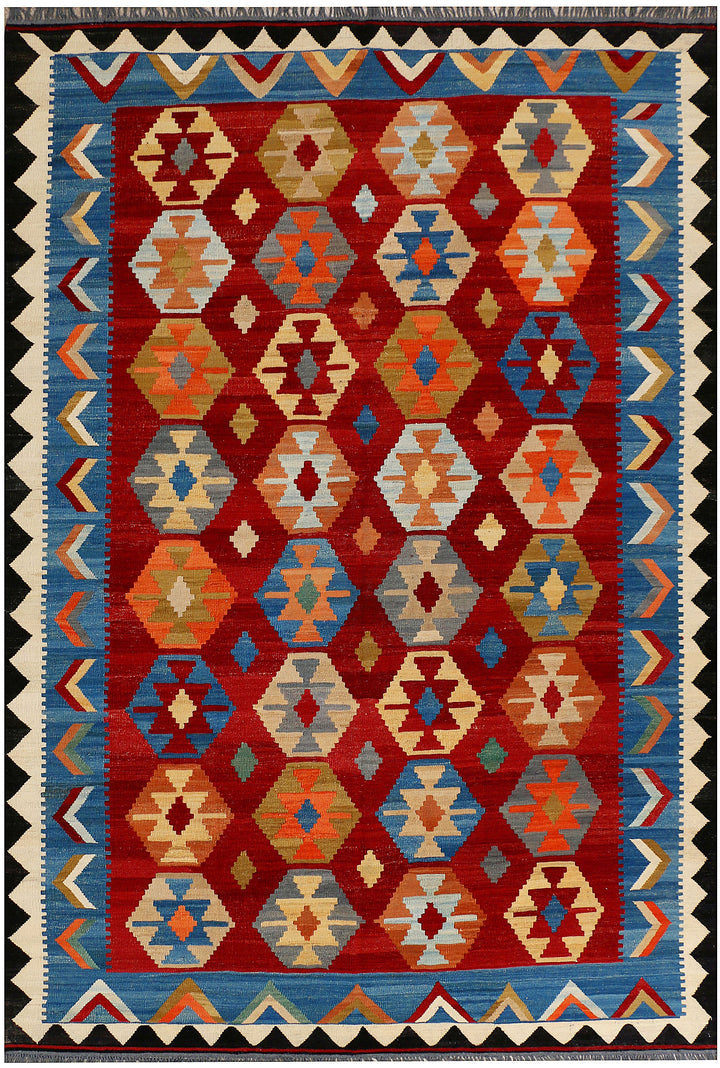 Firebrick Kilim 7' 1 x 10' 6 - No. 39550 - ALRUG Rug Store
