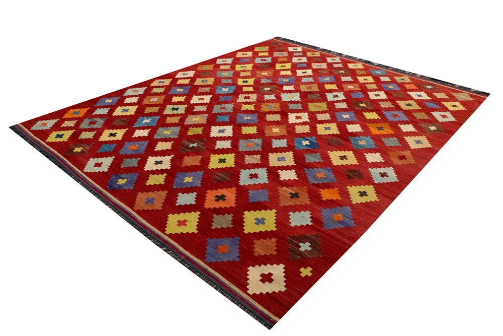 Dark Red Kilim 8' 2 x 10' 1 - No. 39551 - ALRUG Rug Store