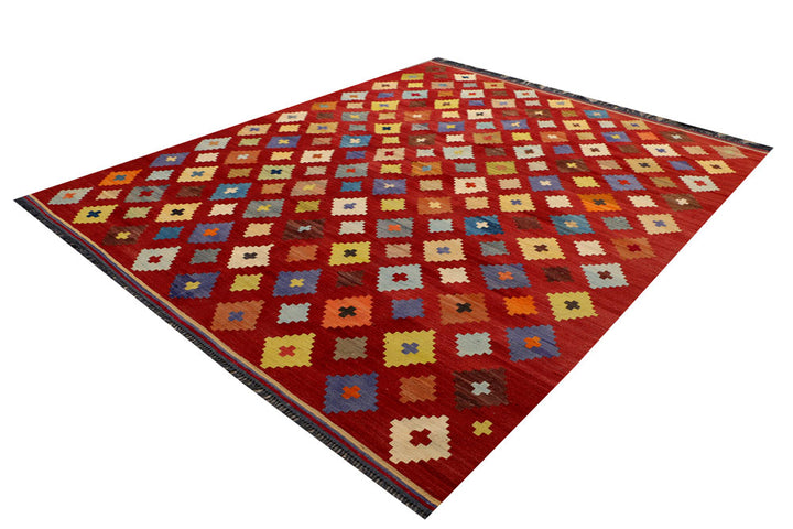 Dark Red Kilim 8' 2 x 10' 1 - No. 39551 - ALRUG Rug Store