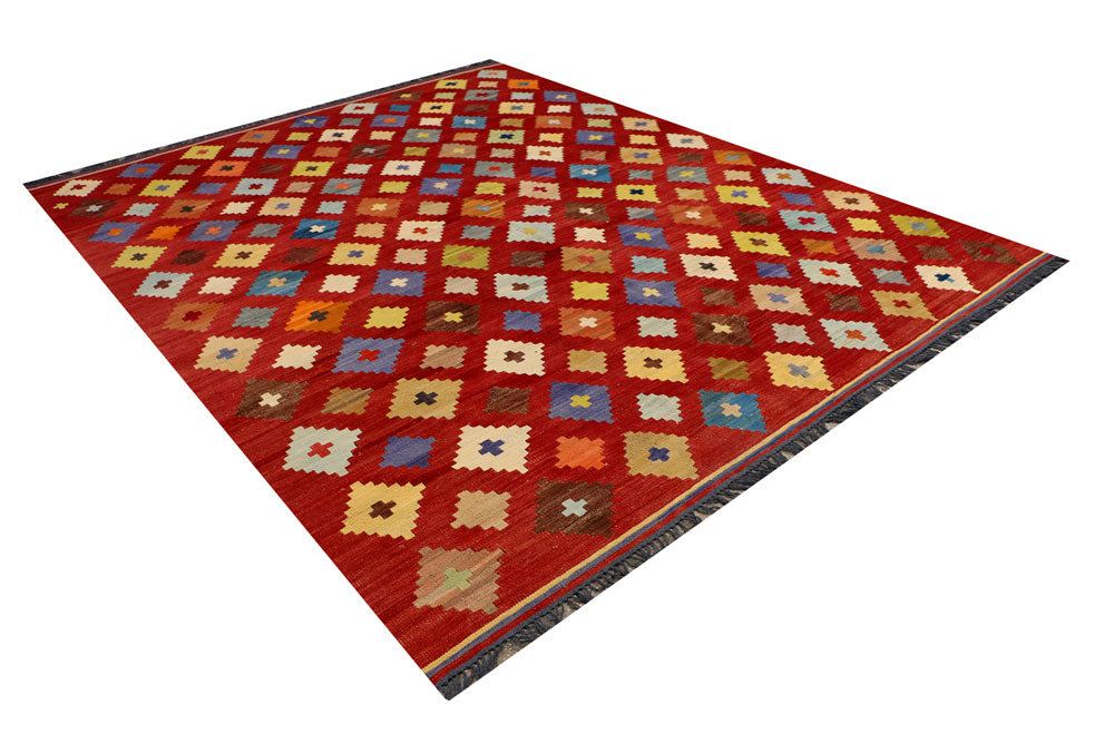 Dark Red Kilim 8' 2 x 10' 1 - No. 39551 - ALRUG Rug Store